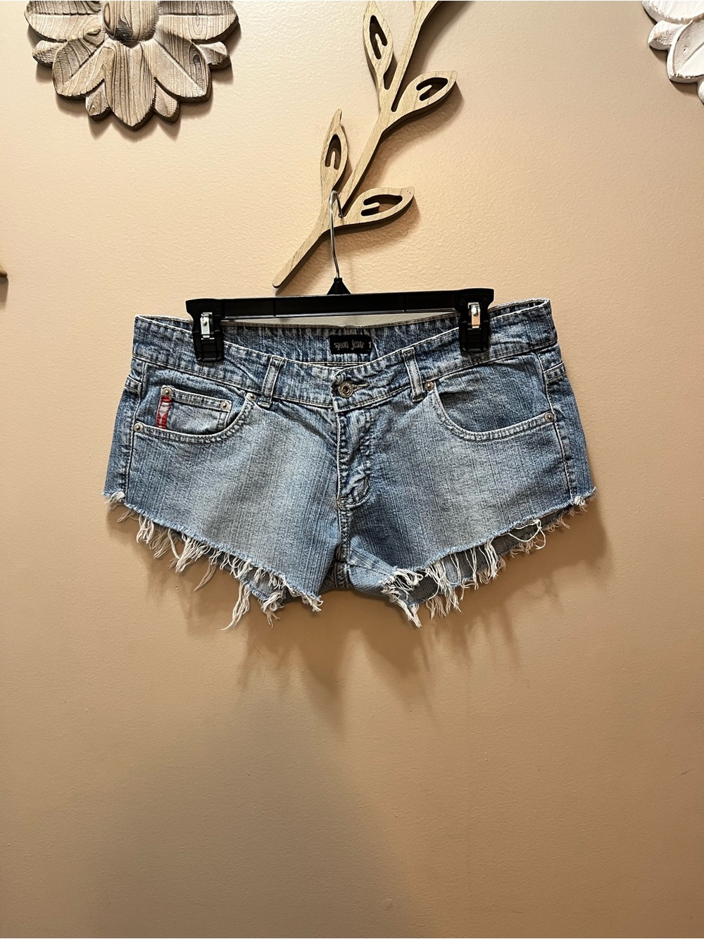 Spoon Jeans Vintage Denim Low Rise Shortie Shorts Size Juniors 11